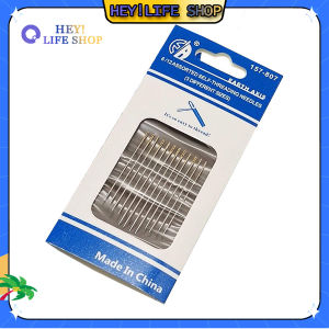 12PCS Blind Sewing Needles Multi-size Side Opening Stainless Steel Quick Automatic Self-Threading Needles for Elderly Household Sewing Tools