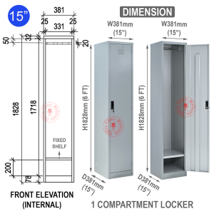 Steel Locker 1/ 2/ 3/ 4/ 5/ 6 Compartment (with Handle Cam Lock) / Metal Locker / Locker Besi / Loker