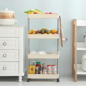 Kệ đựng đồ kệ nhựa đựng đồ 4 tầng đựng đồ nhà bếp nhà tắm tiện lợi có tích hợp bánh xe di chuyển-Happy Home 4U