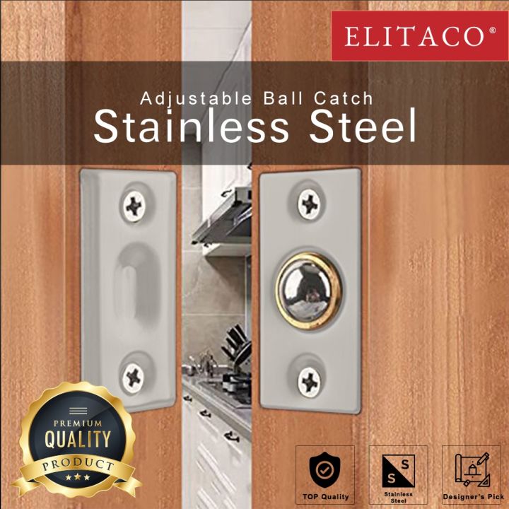 【ELITACO】Steel Adjustable Ball Catch Extend Latch Ball Stop Drive in