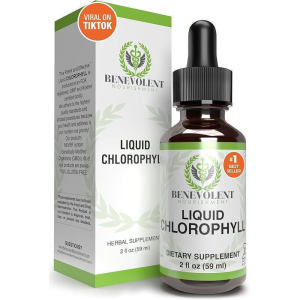 Benevolent Chlorophyll Liquid Drops with Copper for Max Absorption - Detox & Immune Support Internal Deodorizer & Skin