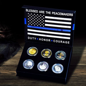 【discount store】BHealthLife United States Police Department Law Enforcement Officers Challenge Coin Gift Box with 6 Police Coins