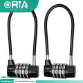 ORIA 4 Digit Combination Padlock, 5mm Width Flexible Cable Lock, Long Shackle Padlocks, Updated Safety Resettable Lock for Gym Locker, Toolbox, Closet, Luggage, Cabinet, Outdoor(Ready Stock). 