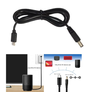 USB to DC 5.5x2.1mm Power Cable 3.3ft Barrel Jack Center Pin Positive Cord for Led and Peripheral Products
