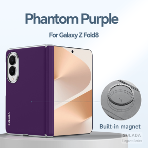 Feather Sand Phone Case For Samsung Galaxy Z Fold 8 ultra /8/7/6 Anti‑Stain PU Leather Built‑in Magnet Magnetic Charging Protective Cover Precise Cutout Camera Protection Foldable Phone Casing