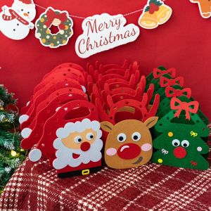 SWEET น่ารักน่ารักๆ ถุงของขวัญคริสต์มาส มือถือแบบมือถือ หนาขึ้น ถุงบรรจุภัณฑ์ Xmas EVE ถุงเก็บสัมภาระ แบบพกพาได้ กล่องขนมกล่อง ช็อกโกแล็ต