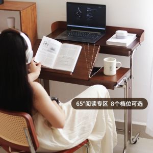AUREO Adjustable computer office narrow book table solid wood vintage bay window modular bedside table Bauhaus mobile workbench
