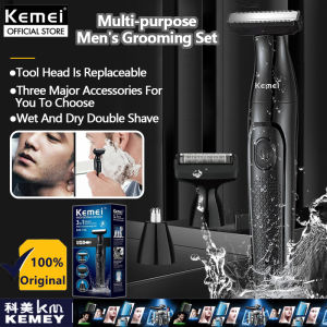 Kemei KM-114 Electric Shaver For Men Washable Facial Body Nose Hair Trimmer 3-In-1 Waterproof Wet And Dry Razor Set