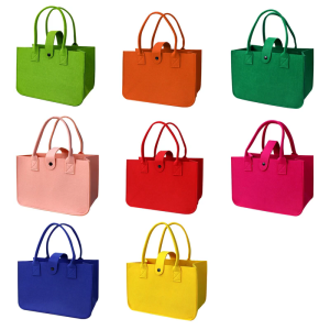 Foldable Felt Shopping Bags Large Capacity Shopper Storage Bags For Groceries And Travel With Reinforced Handles