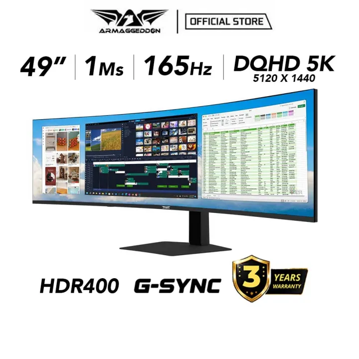 Armaggeddon 49" 165Hz | QHD5K | HDR400 | G-Sync | 1ms | Pixxel+ PXP 49 PRO VA | Gaming Monitor