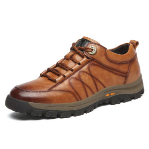 Sepatu kulit pria baru musim semi Sepatu kulit asli pria sepatu kasual pria bertali sol lembut Sepatu pria bertali musim gugur sepatu olahraga kasual serbaguna berbahan kulit asli yang dapat bernapas sepatu hiking