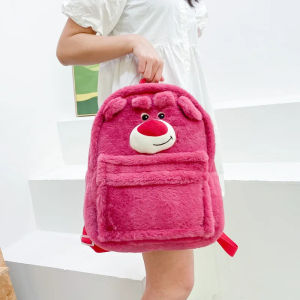 9Li Lotso Alien Cartoon Funny Plush Backpack Students Large Capacity Bag Girls Cal Soft Stuffed Schoolbag Lightening Bag