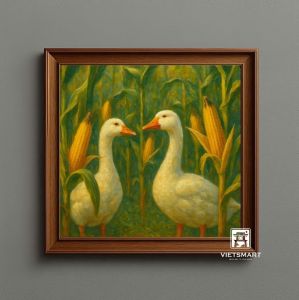 Tranh Nghệ thuật "Cánh Đồng Ngô" VIETSMART ART - Acrylic 40 x 40cm