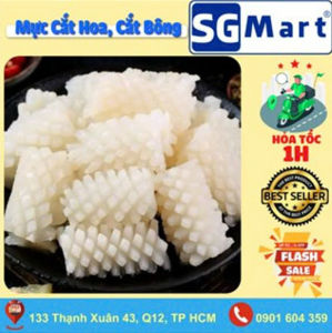 Mực Tỉa Hoa Tươi Ngon Mực Cắt Bông Giòn Ngọt 1KG Rã đông 500g-600g (Ship Hỏa Tốc 1H HCM)