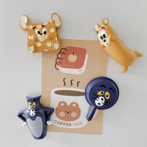 Leiao UT【🔥Best Choice 🔥】4/6PCS Stiker Magnet Kulkas Kartun Stiker Model Simulasi Lucu 3D Kulkas Stiker Personalisasi Magnetik Untuk Magnet Dekoratif Pesan