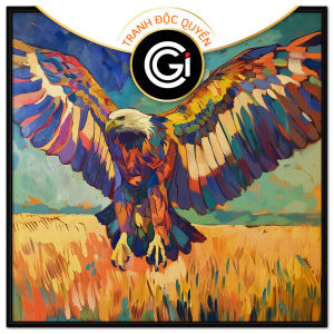 Tranh phong thủy phong cảnh đại bàng tung cánh phong cách cách điệu hiện đại tranh treo tường dán tườngCGI-865