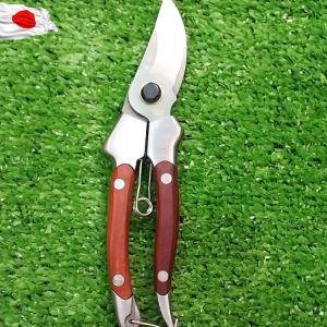 Kéo cắt cành cộng lực Japan cao cấp bằng thép trắng đúc tay cầm bọc gỗ