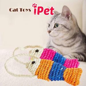 Bàn cào móng cho mèo dây thừng cói sisal hình con cá - iPet Shop