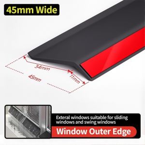 Window Water Blocking Bar Flexible Rubber Material for Water Protection on Window Sills Bendable Rain Cover for Doors