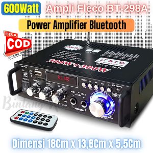 Amplifier Bluetooth Fleco BT-298A 600W / Sunbuck Audio BISA BASS + TREBEL + BLUETOOTH + INPUT 2 MIC + ECHO + SD/MMC CARD + MP3 PLAYER + USB + AMPLI MOBIL / AUDIO POWER AMPLIFIER BLUETOOTH SUPER BASS / Audio Penguat Suara Extra Bass & Treble ~ BRO