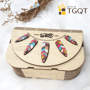 Túi xách nữ cá tính phong cách Vintage - túi gỗ bọc da tặng kèm tag treo khắc tên theo yêu cầu - quà tặng ý nghĩa cho nữ