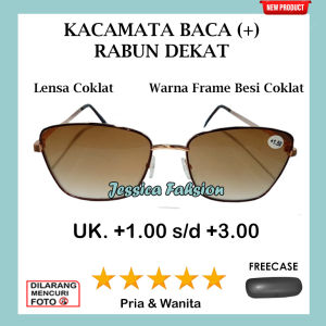 FREE CASE- COD - Kacamata Plus Untuk Rabun Dekat Frame Besi Full Bingkai Ada Nosepad Tersedia Ukuran +1.00 S/D +3.00 UNTUK PRIA WANITA DEWASA DENGAN GAYA TERKINI