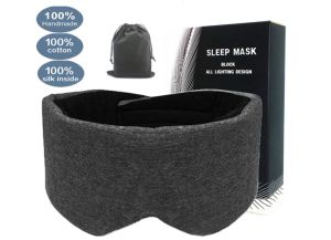 100% Handmade Cotton Sleep Mask Eye Mask for Sleeping Adjustable Blinder Blindfold Airplane with Travel Pouch Sleep mask for Women/ Men