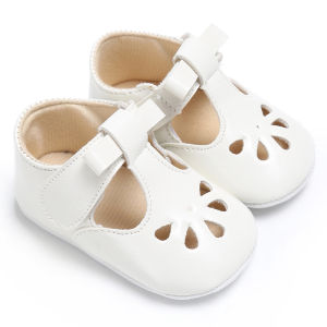 Baby White Bowknot Princess Shoes Summer Spring And Autumn Baby Shoes Preschool Walking Shoes White Baby Bed Shoes Comfortable Soft Sole Velcro Baptist Shoes