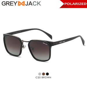 Grey Jack Kacamata Hitam Sunglasses Polarized Anti Silau UV400 Model Kotak Simple Design Keren Fashion Laki-laki dan Wanita SA 31926