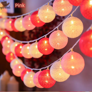 ✨SG Ready Stock✨3M 20LEDS Battery mode Macaron LED Cotton Garland Ball Light String Outdoor Holiday Wedding Christmas New Year Party Baby Bed Fairy Lights Decoration