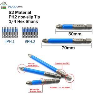 MATA OBENG ELEKTRIK HEX MAGNETIC 1/4 INCH PH1 PH2 50MM/70MM ANTI SLIP