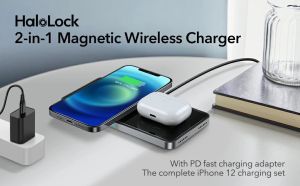 ESR Wireless Charger HaloLock 2 in 1 Magnetic Qi Fast Charging IPhone