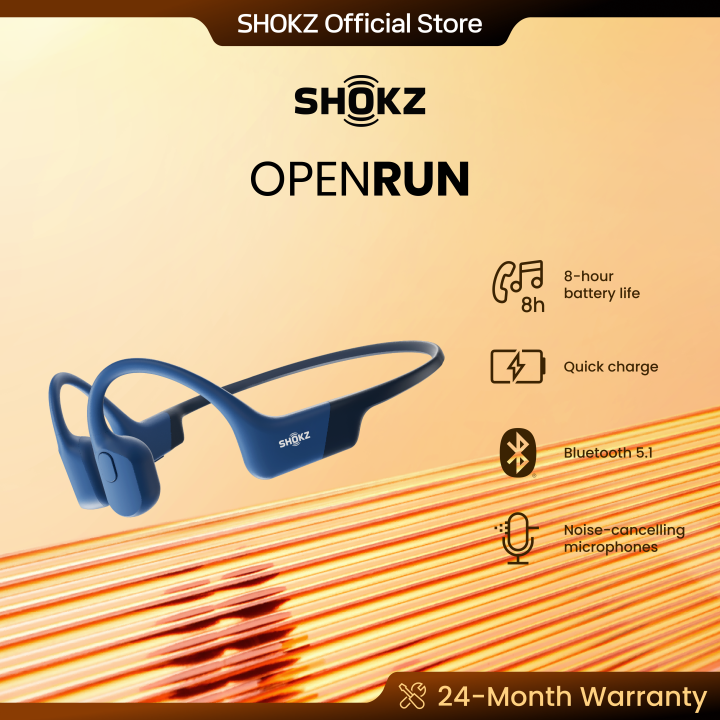 Shokz S803 OpenRun Bone Conduction Bluetooth Wireless Sports Headphones (Formerly AfterShokz Aeropex)-Blue