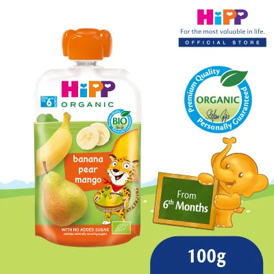 HiPP Organic Banana Pear Mango Fruit Pouch (Gluten Free) 100G