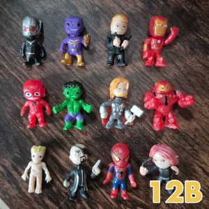 Action Figure AVENGERS CHIBI 4cm isi 6 - Miniatur Topper Kue Pajangan Mainan Hulk Spiderman Iron Man