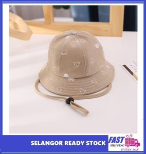 ICE Selangor Ready Stock Kids Boy & Girl (6m-24months) Cutie Bear Spring Summer Bucket Hat Kids Beach Sun Caps Fisherman Hat