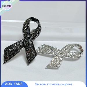 Aokago เข็มกลัดเข็มกลัดเข็มกลัดเข็มกลัดริบบิ้นสีขาวสีดำทำจากโลหะผสมแบบเรียบง่ายชุดเสื้อผ้าเครื่องประดับ