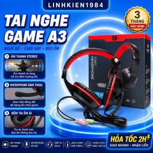 Tai Nghe Chụp Tai Gaming A3 Jack 3.5mm – Âm Thanh Stereo Sống Động Mic Đàm Thoại Rõ Nét