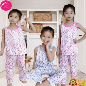 ENWEN kids  Girls kids Sando Pajama  sleepwear for kids girl Pajamas Pure Cotton Thin Section Tank Top Pants Set Homewear night wear