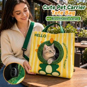 Pet Carrier Bag Breathable Canvas Large Capacity Crossbody Shoulder Tote For Small Dog Cat