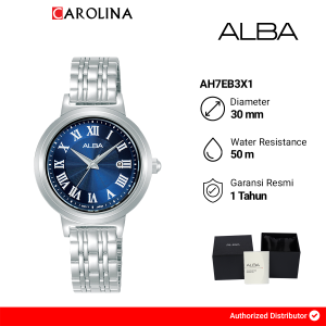 Jam Tangan Wanita Alba Fashion AH7EB3X1 Blue Dial Silver Stainless Steel Strap