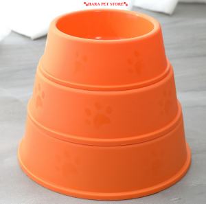 Chén ăn cho Chó Mèo bằng nhựa in hình dấu chân (mẫu mới) - Hara Pet Store