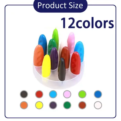 สีเทียนสำหรับเด็ก สีเทียนปลอดสารพิษ 12/24 สี Peanut Crayons มือของเด็กไม่สกปรก ดินสอสีล้างทําความสะอาดได้