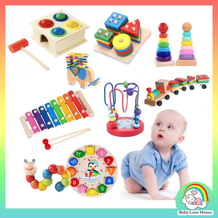 Ready Stock Wooden Educational Toys Kids Early Learning Baby Montessori ...