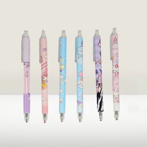 Gratis Semua - Pulpen Gel Mekanik Lucu Karakter / Set Pulpen Gel 6 Pcs / Ballpoint Mekanik Pulpen Set Isi 6 PCS / Pulpen Gel Lucu