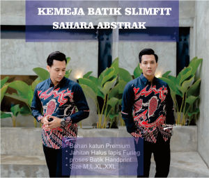 KEMEJA BATIK PRIA LENGAN PANJANG SLIMFIT