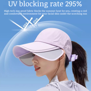 Sunscreen Sun Hat Female Lightweight Fiber High Stability Outdoor Sports Sun Hat Semi-hollow Top