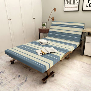 [CozyNest ]80 100 120cm Simple Folding Bed Office Portable Bed With Mattress Folding Lounge Chair Single Bed Double Bed Small Apartment