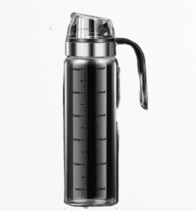 《SG SELLER》German Quark High Temperature Resistant Glass Oil Pot Household Oil Bottles with Scale Non-Hanging Oil Leak-Proof Stainless Steel Mouth Sauce Vinegar Pot