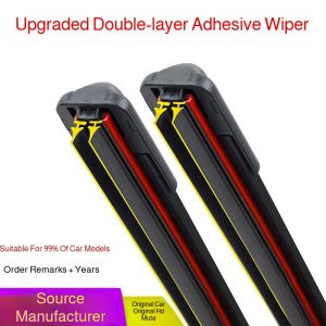 Compatible With 99% Of Car Models! Double-Layer Adhesive Strip Car Windshield Wiper Boneless Silent Design Multi-Function Interface Universal Model Rainy Day Vision Protection Artifact